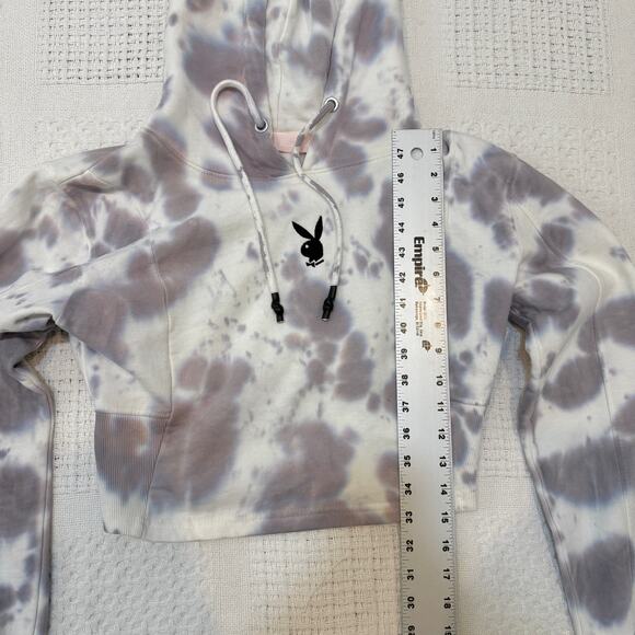 Misguided x Playboy bunny 10 Tie Dye cropped hoodie SP 2892 - Picture 2 of 11